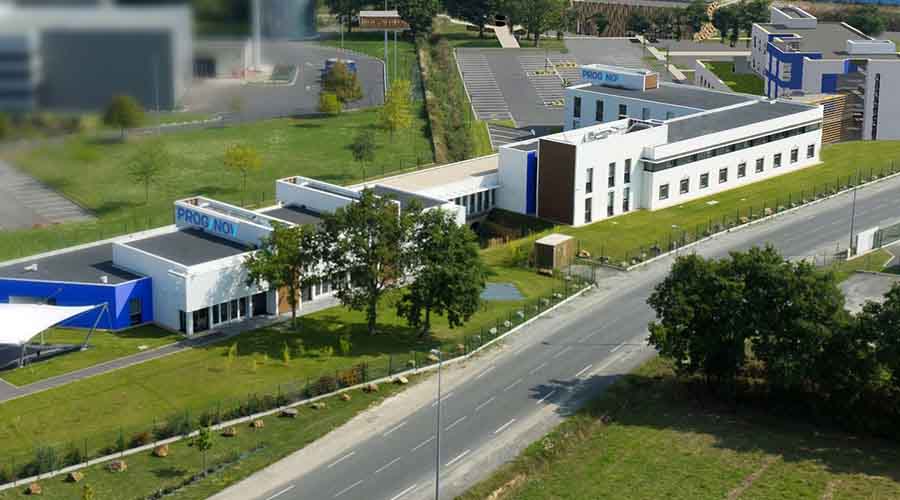 Aerial view of the premises of Proginov at the Chevrolière near Nantes.