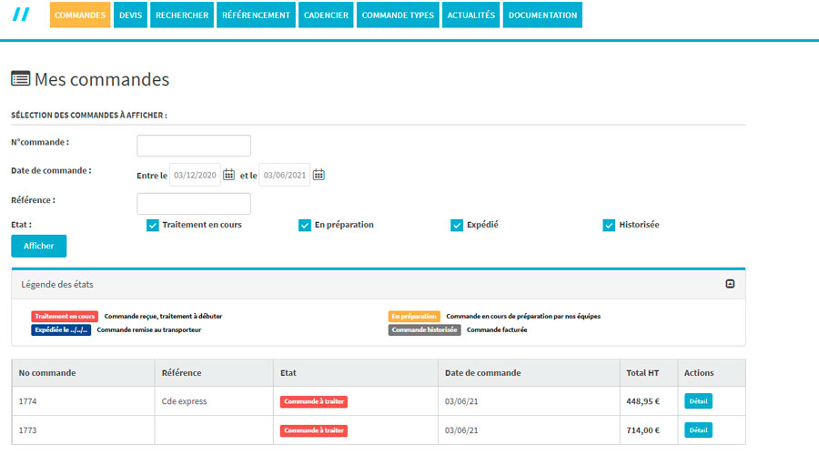 Tableaux de bord gestion client artisans