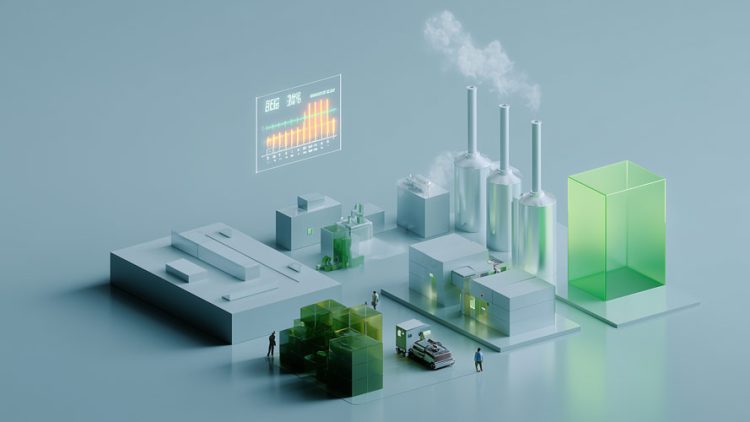 Composants et tableau de bord du bilan GES d'entreprise - Image générée par IA