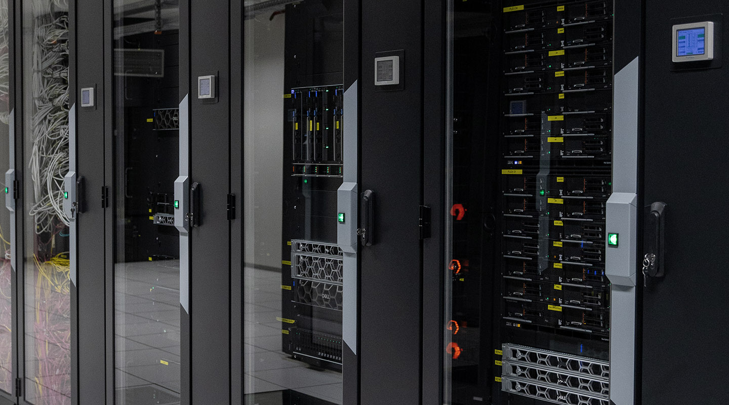 Salle des serveurs d'un datacenter Proginov en France