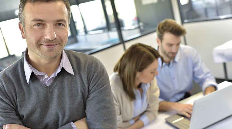 Accountant and his team in an office